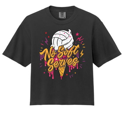 No Soft Serves Sunset Swirl- ADULT Boxy Tee