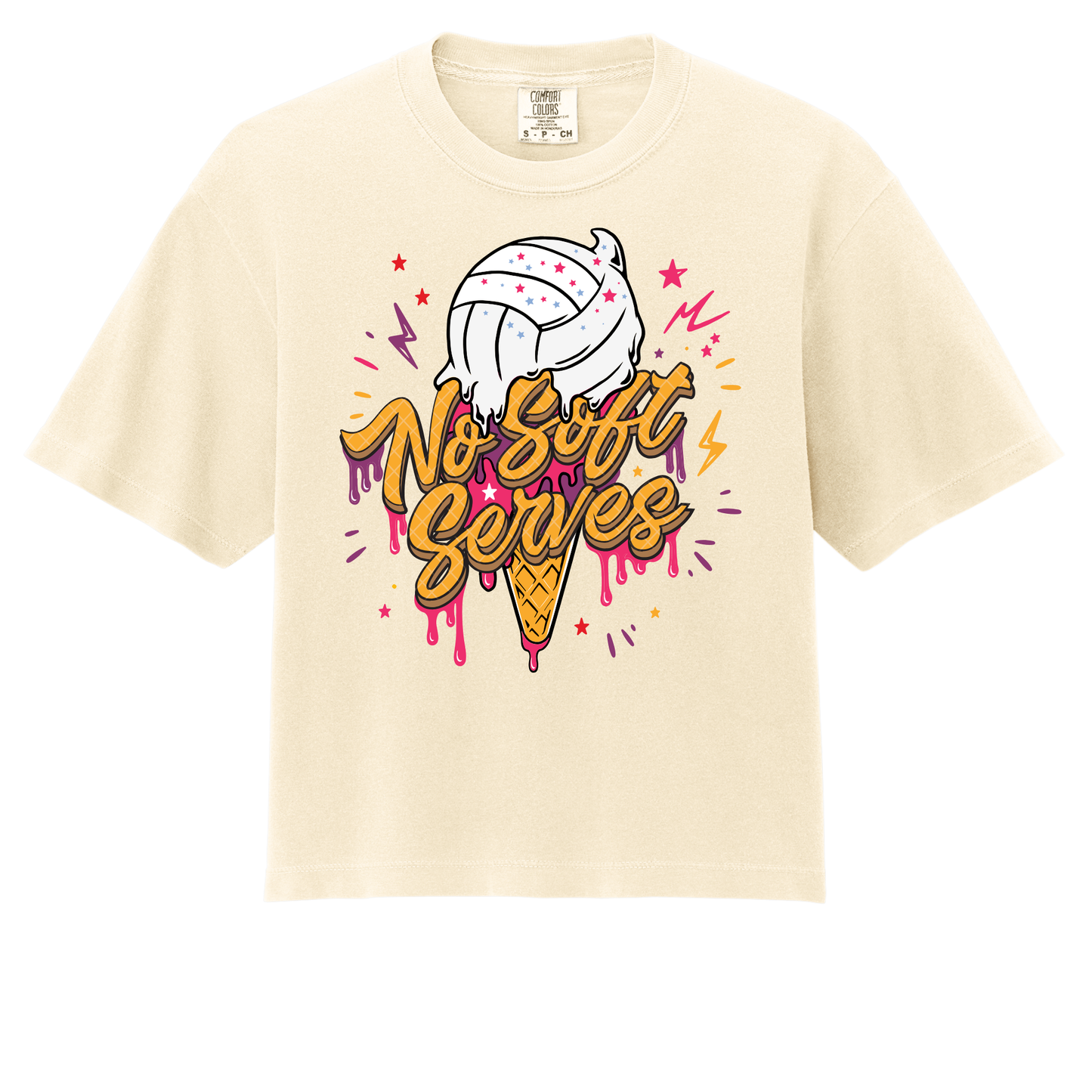 No Soft Serves Sunset Swirl- ADULT Boxy Tee
